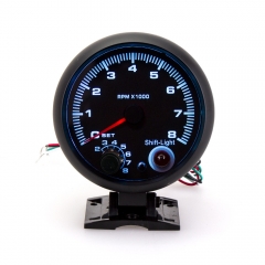 FP00009 3.75'' Car Meter Tachometer Tacho Gauge Blue LED with Shift Light 0-8000 RPM 12v Tachometer