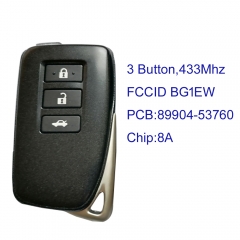 MK490152 3 Button 433Mhz Smart Key for Lexus 89904-53760 fccid BG1EW Keyless Go WIth 8A Chip