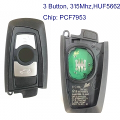 MK110142 315MHz 3 Buttons smart key For BMW F Series CAS4 HUF5662 HITAG PRO PCF7953P Chip Keyless Go