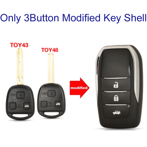 FS490015 3Button Modified Smart Key Remote Key Shell Cover for L-exus Auto Key Case Cover Replacement