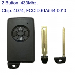 MK190321 2Button 433Mhz FSK Smart Key Remote Control for T-oyota RAV4  Auto Car Key Fob  61A544-0010 4D Chip B90EA