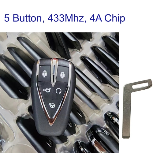 MK020010 5 button 433mhz Smart Key for Changan CS75 PLUS 2020-2022 With 4A Chip Auto Key Fob