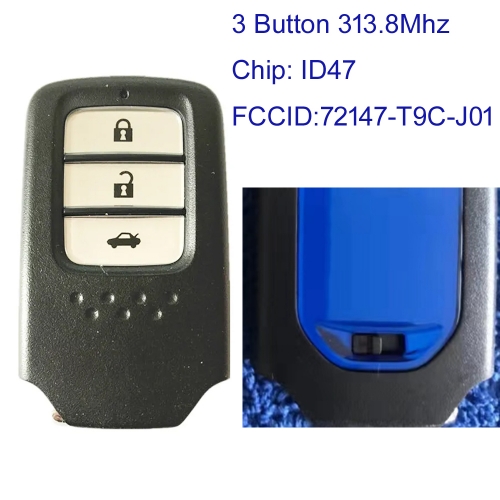 MK180308 3 Button 313.8mhz Smart Key for H-onda Grace 72147-T9C-J01 with ID47 Chip Remote Key Keyless Go