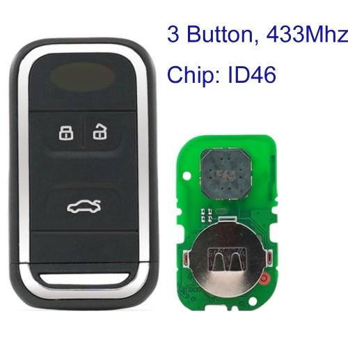 MK080003 3 Button Smart Remote Key 434Mhz ID46 Chip for New Chery Tiggo 5 Tiggo 7 Tiggo 8 Arrizo 5 6 7 Intelligent Auto Remote Key Fob