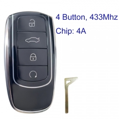 MK080023 4 Button Smart Key 433Mhz for Chery Tiggo 8 PLUS ARRIZO PLUS Remote Proximity Keyless Go With 4A Chip