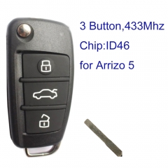 MK080007 3 Button Flip Key Remote Key 433Mhz for Chery Arrizo 5 2016 - 2017 Auto Remote Key Fob 433mhz FSKwith ID46 chip