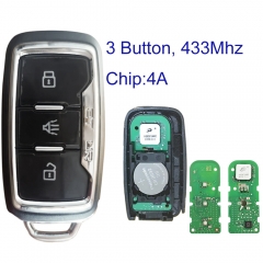 MK080019 3 Button Smart Remote Key 434Mhz for Chery Jetour X70 X90 X70S X70M Keyless Go With 4A Chip