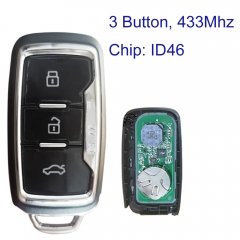 MK080028 3 Button Smart Remote Key 433Mhz for Chery Cowin X3 X5 V7 Karry K60 Keyless Go With ID46 Chip