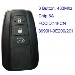 MK190550 3Button 433MHz Smart Key for T-oyota Highlander 2020 Smart Key 8990H-0E200 / 8990H-0E201 FCC ID: 14FCN Keyless Go Proximity Key
