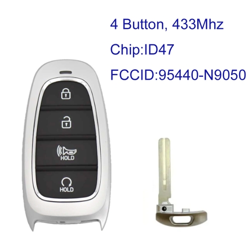 MK140383 4 Button 433MHz Smart Key for H-yundai Tucson 2022+ Remote FCC ID:95440-N9050 TQ8-FOB-4F26 Keyless Go with ID47 Chip Auto Car Key