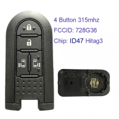 MK200001 4 Button 315mhz FSK Smart Key for Daihatsu 728G36 ID47 Chip Car Key Fob
