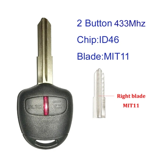 MK350066 2 Button 434MHz Remote key for M-itsubishi Lancer Outlander ASX with PCF7936 chip MIT11R G8D-576M-A Right Blade