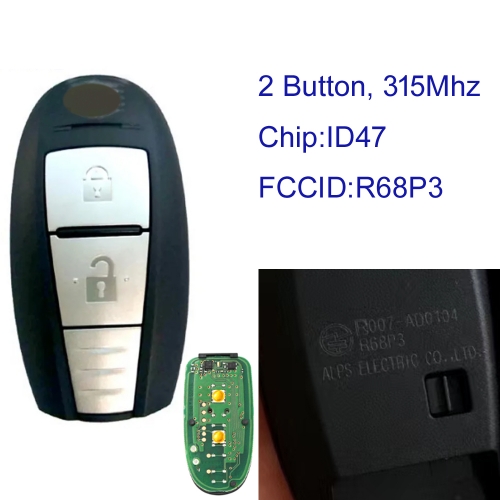 MK370056 Smart Key 315Hz 47 Chip Car Key Remote Fob for S-uzuki SX4 5-CROSS VITARA SWIFT Keyless Go R68P3