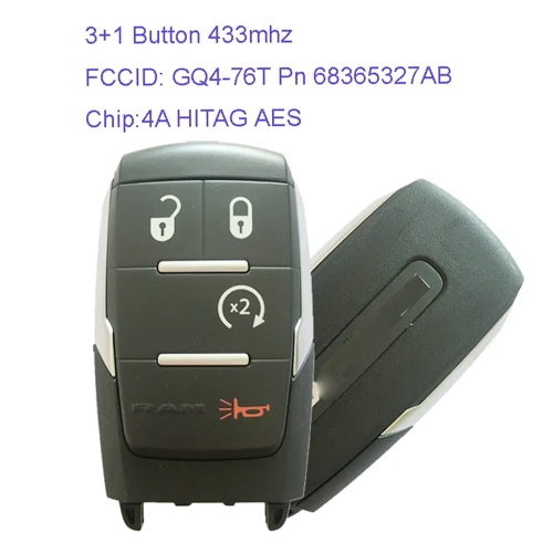 MK310044 Original 3+1 Button 433MHZ Smart Key for DODGE 2019-2020 GQ4-76T Pn 68365327AB Keyless Go Entry Key Fob