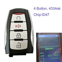 MK030008 4 Button 433mhz ASK Smart Key for Great Wall GWM GWM Pao With ID47 Chip Remote Auto Car Key Fob