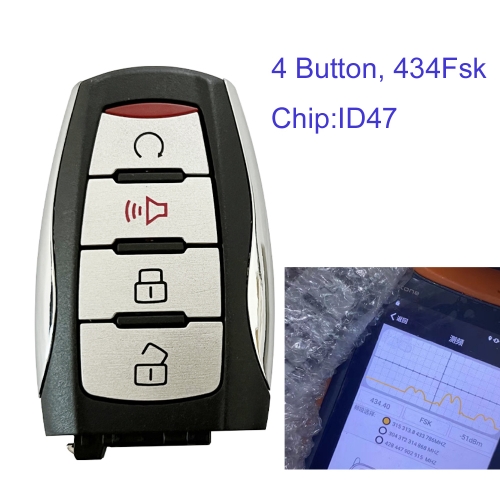 MK030011 4 Button 433mhz FSK Smart Key for Great Wall GWM GWM Pao With ID47 Chip Remote Auto Car Key Fob