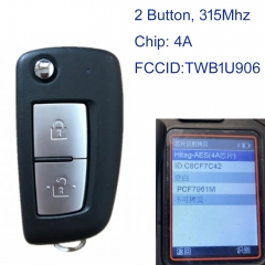 MK210204 Original 2 Button 315MHZ Flip Key Remote Control for N-issan X-trail Remote Auto Key Fob TWB1U906 With 4A Chip