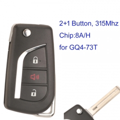 MK190579 2+1Button 314MHZ Flip Key Remote Key Control for T-oyota Corolla iM Rav4 Camry 2017-2021 Car Key Fob With 8A/H Chip GQ4-73T