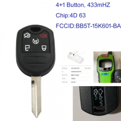 MK160209 4+1 Button 434MHz Head Key Remote Key For Ford 2010 2015 P/N: BB5T-15K601-BA With 4D63 Chip Auto Car Key Fob