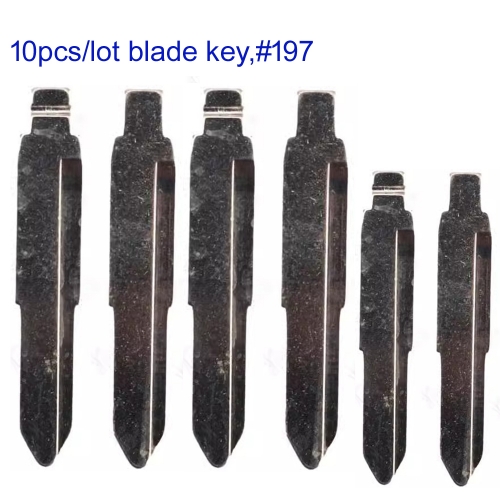 FS360010 10pcs/Lot Uncut Flip Key Metal Blade Key for Isuzu Flip Remote Replacement Blade #197 Left Groove