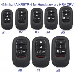MK180326 433.92MHz Smart Remote Control For Honda Civic CR-V HR-V Accord Pilot 2022 2023 Car Key Fob With 4A Chip FCC ID: KR5TP-4