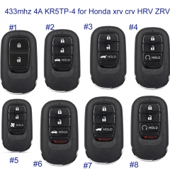 MK180325 433.92MHz Smart Remote Control For Honda Civic CR-V HR-V Accord Pilot 2022 2023 Car Key Fob With 4A Chip FCC ID: KR5TP-4