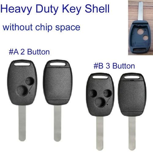 FS180114  2/3 Buttons Heavy Duty Car Key Case Shell Cover Unbreakable D-shell For Honda ACCORD CR-V Fit Shell Hon66 Blade Without Chip Space