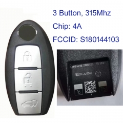 MK210215 3 Button 315mhz Smart Key for N-issan  Xtrail X-Trail Rogue 2014 2015 2016 2017 Auto Car Key Fob S180144103 with 4A Chip