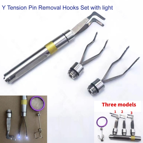 KT00295 Y Tension With light W-rench Lock Opener Tool Tension W-rench Repair Locksmith Pin Removal Hooks Tool Set