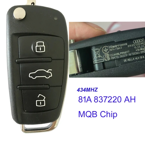 MK090123 3Buttons 434MHZ Smart Key for Audi  Q2 Q3 megmos AES Chip Keyless Go 81A 837 220 DH Auto Car Keys Keyless Go