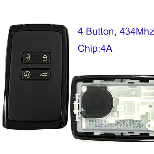 MK350085 4Button Smart Remote Control 433MHz Smart Key for M-itsubishi Card Smart Key with 4A HITAG AES NCF29AxMTT Chip