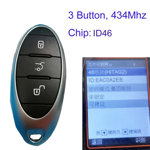 MK831203 3 Button 433Mhz Smart Key for For FAW BESTUNE T33 T77 With ID46 Chip
