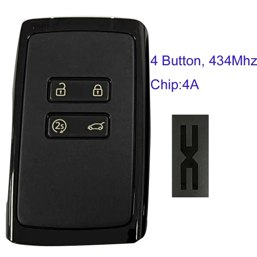 MK230110 4 Button 433mhz  Smart Key for R-enault dacia HITAG AES NCF29AxMTT Keyless Go  Auto Key Fob