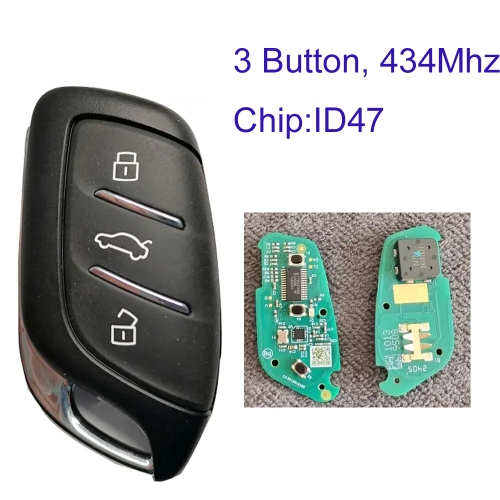 MK380003 3 Button 433MHz Smart Key Remote for Roewe  RX5MAX I6 RX5 Auto Car Key Fob with ID47Chip