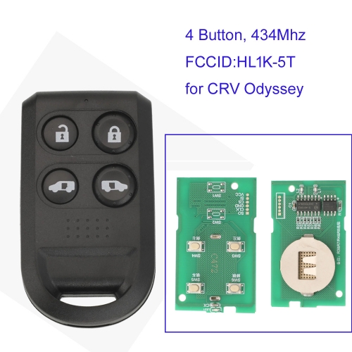 MK180367 4 Button 434mhz FSK Remote Key Control for Honda CR-V 1996-2010 O-dyssey 2005-2008 Auto Car Key Replacement HL1K-5T