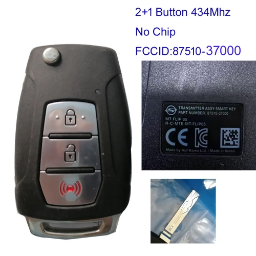 MK430008 OEM 2+1Button 434MHZ Smart Key for SsangYong Part Number 87510-37000  Auto Car Key Fob
