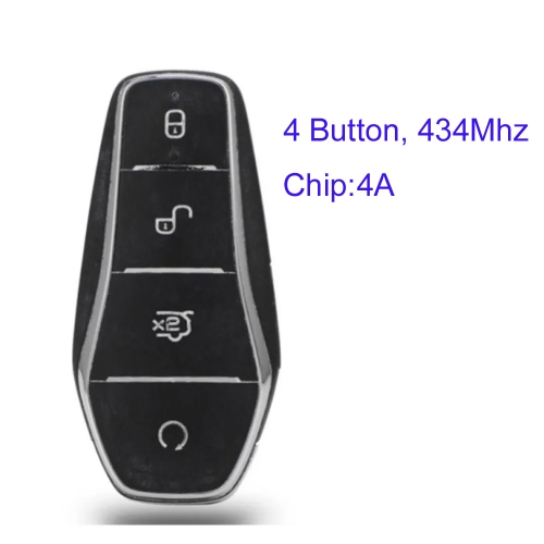 MK010008 4 Buttons 433.92MHZ Smart Remote Key with ID4A Chip for BYD Atto3 QIN PLUS Keyless Go Auto Key Fob