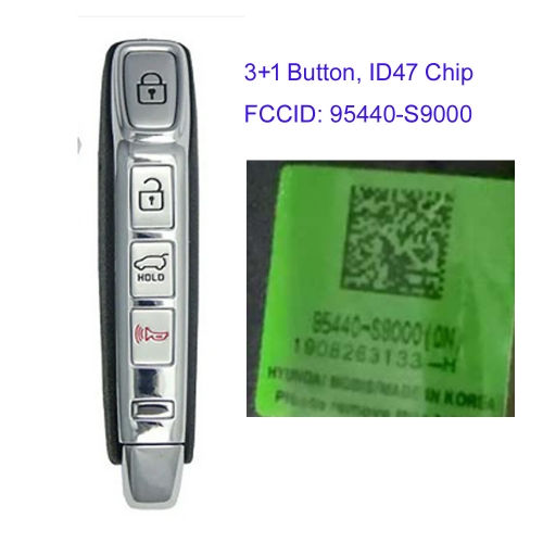 MK130231 3+1 Button 433MHz Smart Key for Kia Telluride 2020 With id47 Chip 95440-S9000 / TQ8-FOB-4F24 Car Key Fob Keyless Go