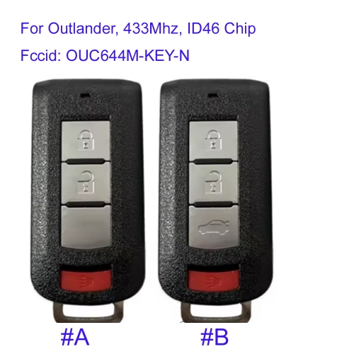 MK350083 2+1/3+1 Button 433Mhz PCF7952 ID46 Smart Key Fob for M-itsubishi Lancer Outlander ASX FCC: OUC644M-KEY-N