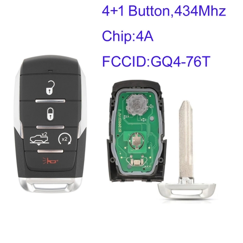 MK310080 433MHZ Smart Key for DODGE RAM 1500 Pickup 2019 2020+ 68291692AD 68291691AD  Keyless Go Entry Key 4A Chip OHT-4882056