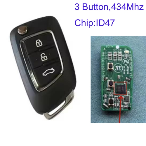 MK691024 3 Button 433Mhz Smart Key for Dongfeng Fengshen E70 smart card Dongfeng MX5 AX4 AX5 AX7 With id47 chip
