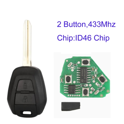MK360002 2 Button 433.92Mhz ASK Remote Car Key for ISUZU D-Max M-UX ID46 Chip TOY43 Blade Auto Car Key Fob Replacement
