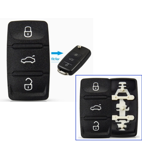 FS120049 3 Button Rubber Pad Cover Case for VW MQB  Auto Car Key Replacement