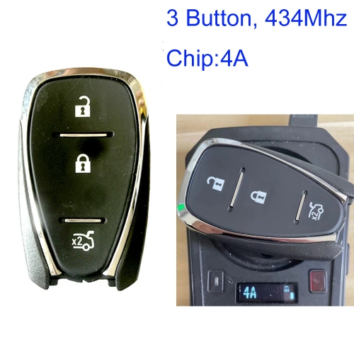 MK280194 3Button 433MHZ Smart Keyless Entry Remote Key For Chevrolet Tracker Orlando JM Trax Keyless Go With 4A Chip