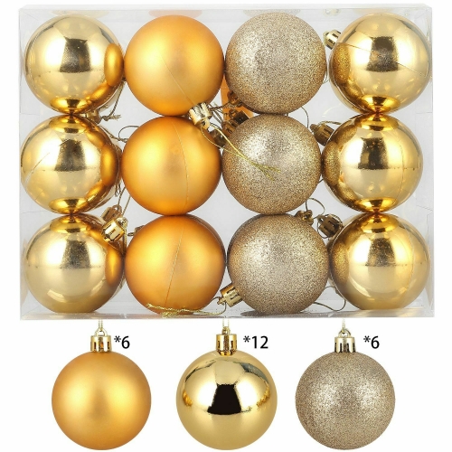 AK KYC 24pc Monochrome Christmas Tree Decoration Ball