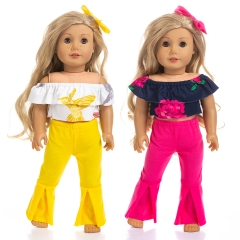 ZITA ELEMENT 2 Sets Fashion American 18 Inch Girl Doll Off Shoulder Clothes for 18 Inch Doll Clothes Outfits