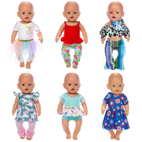 ZITA ELEMENT 6 Sets 14-16 Inch Baby Doll Clothes Dresses Outfits Swimsuit for 43cm New Born Baby Dolls, 15 Inch Bitty Baby Doll, American 18 Inch Girl