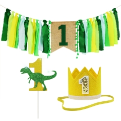 ZITA ELEMENT 1st Birthday Boy and Girl Decorations - Green Color