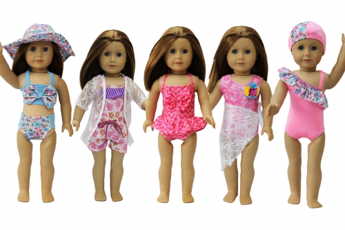ZITA ELEMENT 10pcs Summer Swimwear Clothes for American 18 Inch Girl Doll and My Generaton doll for Swimsuit Party