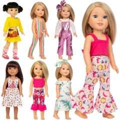 ZITA ELEMENT 7 Sets Quality Cute Wellie Doll Clothes and Dress for American 14.5 Inch Girl Doll and Other 14 Inch to 14.5 Inch Wishers Dolls Clothing